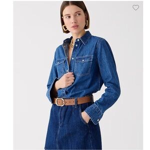 NWT J. Crew Wren Slim Western Chambray Shirt in Villere Wash, Size 6